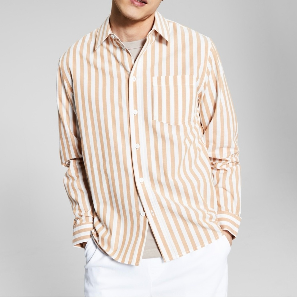 And Now This Men's Striped Long-Sleeve Shirt Size 2XL